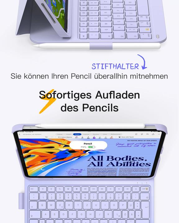Actual product image Inateck Keyboard iPad 2007 purple (BK2007 purple) (DE, 3)