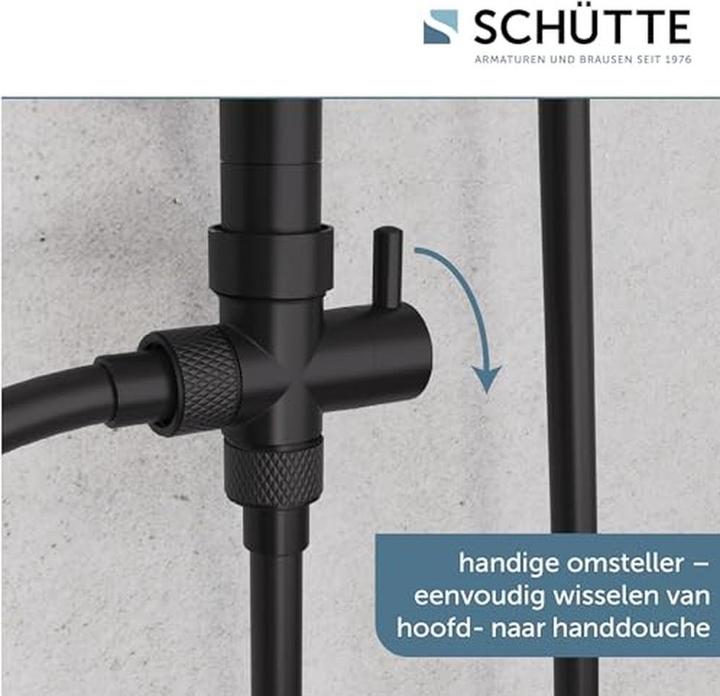 Image du produit Schütte Douche à effet pluie salle de bain MALLORCA Ensemble de douche suspendu noir mat système de douche