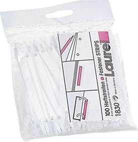 Actual product image Laurel 100 EASY CLIP filing strips white plastic