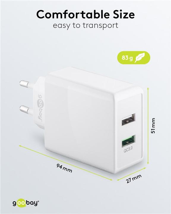 Produktbild Goobay Dual USB-A Schnellladegerät (28 W)