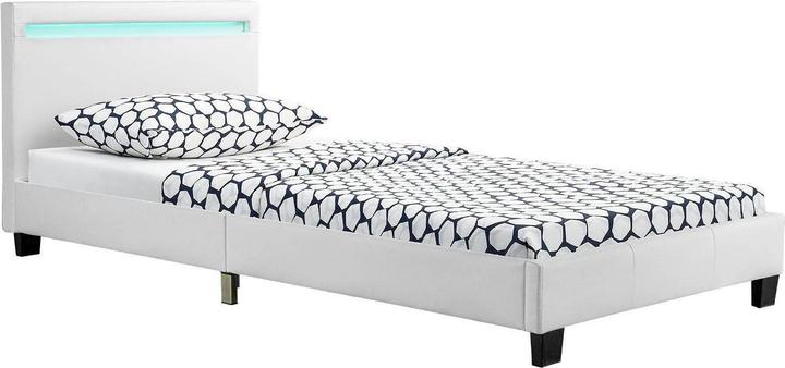 Actual product image Juskys LED upholstered bed Verona with slatted frame (90 x 200 cm)