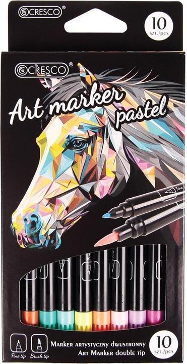 Actual product image Cresco Double-sided art marker, 10 pastel colours