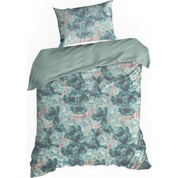 Eurofirany, Bettwäsche, TERRA COLLECTION AVINION1 Mako satin cotton bedding set with floral pattern, 140 X 200 cm, 1 pc....