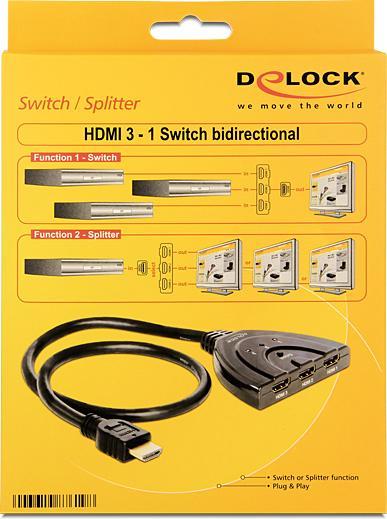 Produktbild Delock HDMI Switch 3:1 Bidirectional