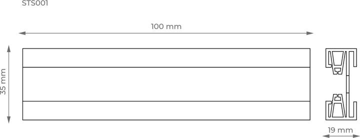 Productafbeelding Trc Profiel Reces Sts001b 1m Zwart