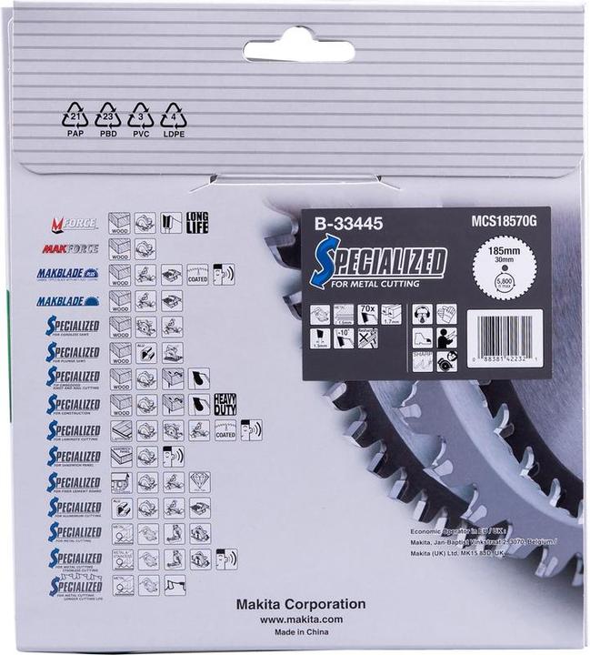 Produktbild Makita SPECIALIZED Sägeb.185x30x70Z