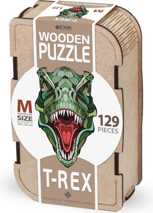 Eco Wood Art Holz-Puzzle M - T-Rex (In Holzkiste) (129 Teile)