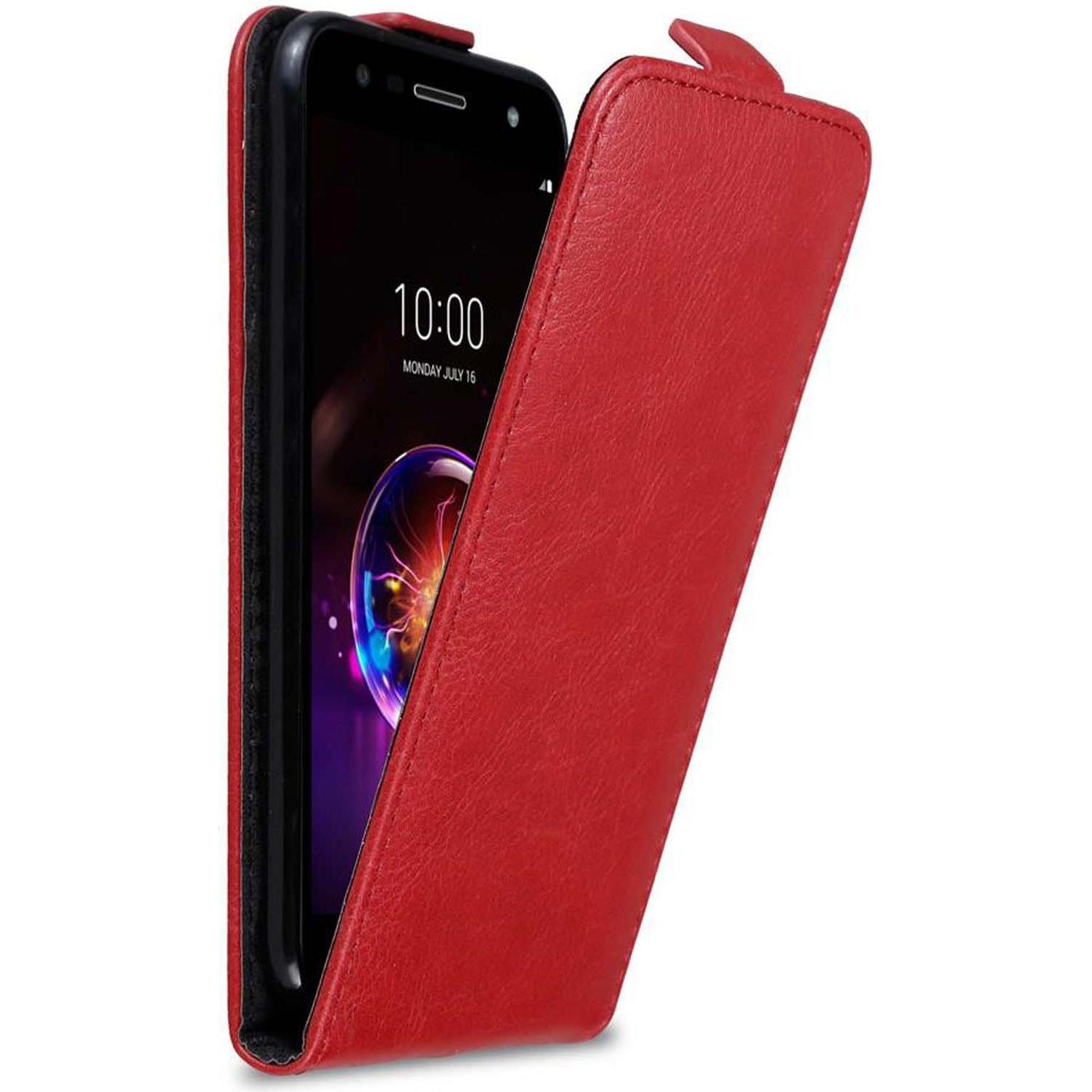 Cadorabo Flip wie Invisible Cover (LG X Power 3), Smartphone Hülle, Rot