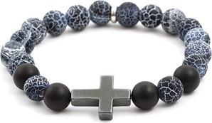Produktbild Beneto Agate and hematite bead bracelet MINK53 - Length: 19 cm (19 cm, Lava Stein, Howit)
