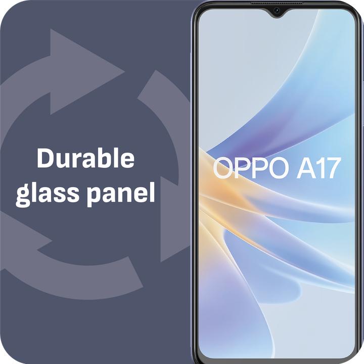 Actual product image Cazy Protective Glass Compatible with Oppo A17 Tempered Glass Case Compatible - 2 pieces (2 pcs., Oppo A17k)