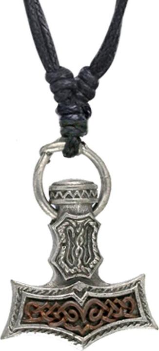 Produktbild Star Piercing Halskette schwarz Anhänger silber Hammer (Messing)