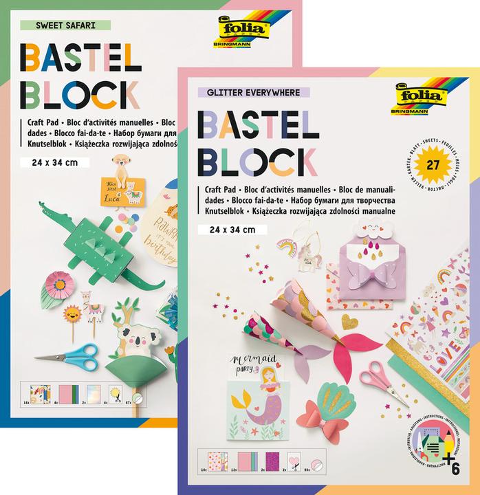 Produktbild Folia Bastelblock Glitter (27x)