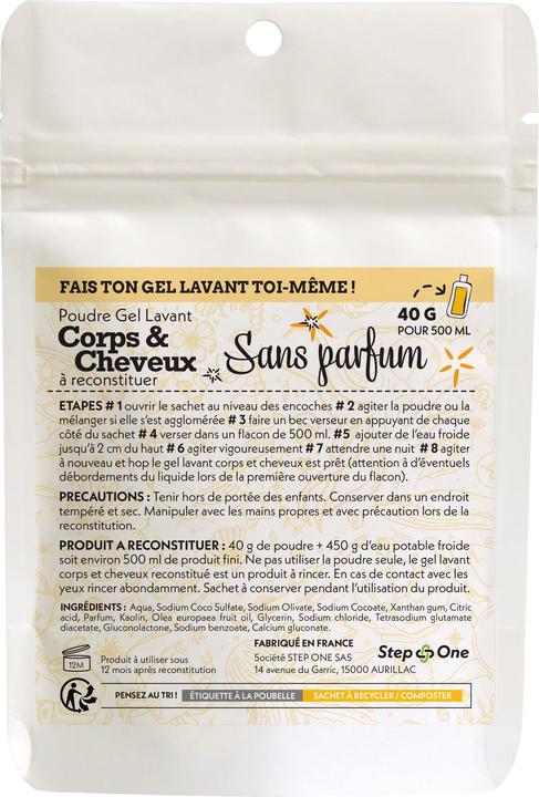 Actual product image Step One 2 in 1 Shampoo & Shower Gel Powder - Unscented (40 g)
