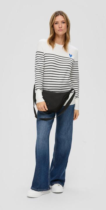 Produktbild s.Oliver Strickpullover Ringelpullover mit kleiner Stickerei (44)