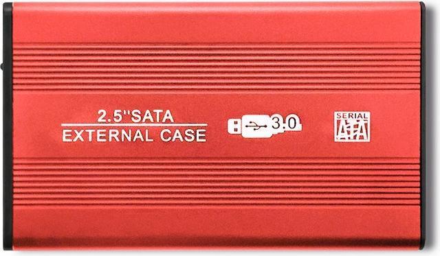 Actual product image Qoltec External Hard Drive Case HDD/SSD 2.5" SATA3 USB 3.0 Raudona (2.5")