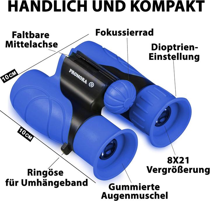 Immagine prodotto Promora Fernglas-Set für Kinder mit Lupe & Kompass (8 x, 21 mm)