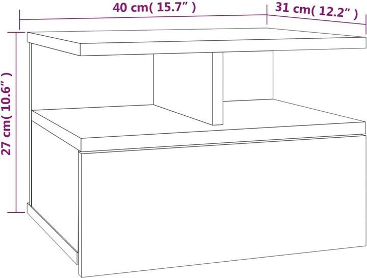 Immagine prodotto vidaXL Schwebender Nachttisch (40 x 31 x 27 cm)