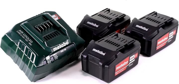 Produktbild Metabo Basis Set 3x Li-Power Akkupack 18 V 4,0 Ah CAS Li-Ion Akku ( 3x 625591000 ) + Ladegerät ASC 5 (18 V)