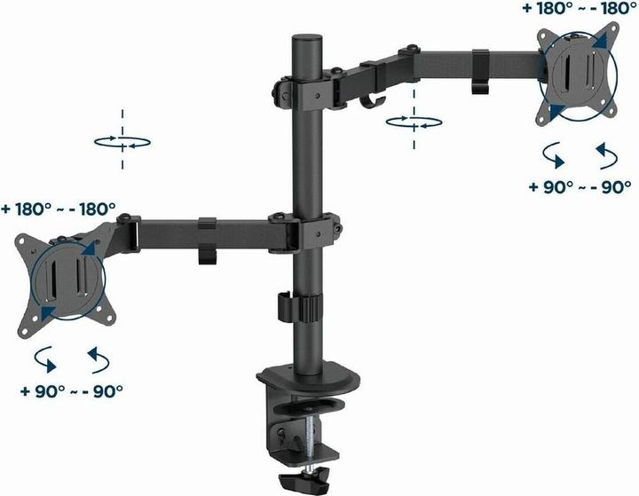 Actual product image Gembird Biurkowe ramię dla 2 monitorów -regulowane 17-32inch do 9kg (Table, 32", 9 kg)