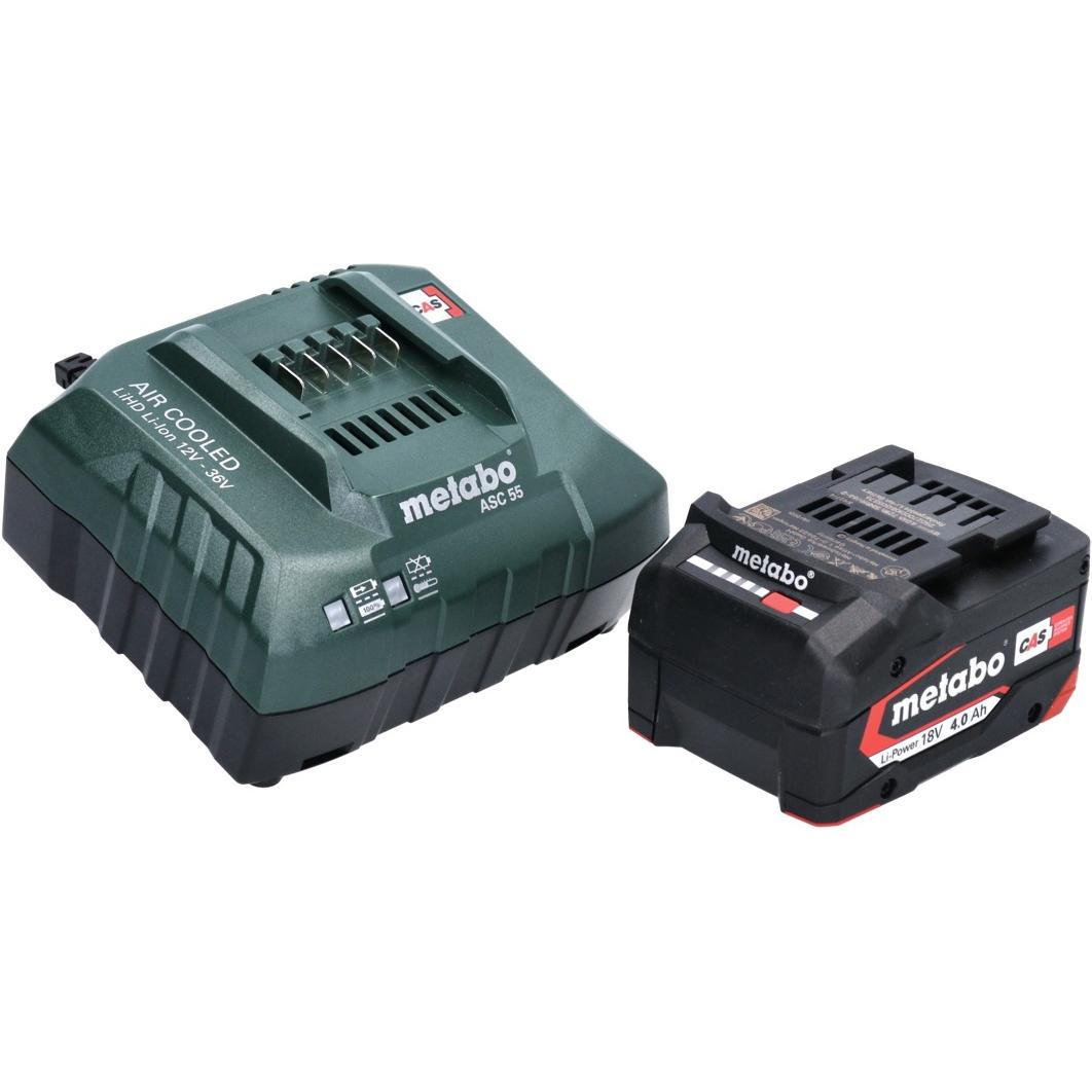 Thumbnail - Metabo, Werkzeugakku + Ladegerät, Basis Set 1x Li-Power Akkupack 18 V 4,0 Ah CAS Li-Ion Akku ( 625027000 ) + ASC 55 Lade...