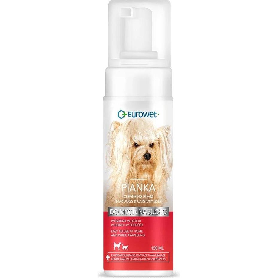 Optex Eurowet Szampon do mycia na sucho piankowy dla psa i kota 150ml (Cane, Gatto), Igiene animale