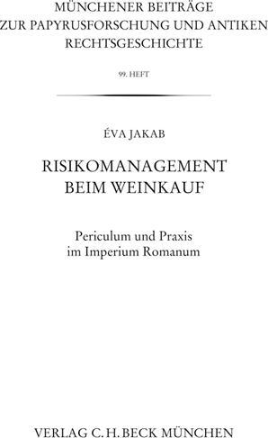 Produktbild Risikomanagement beim Weinkauf (Deutsch, Eva Jakab, 2009)