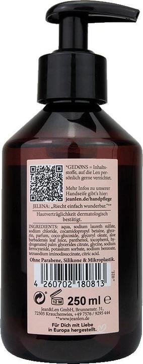 Immagine prodotto Jean & Len Sapone per le mani Peonia e Litchi (Sapone liquido, 250 ml)