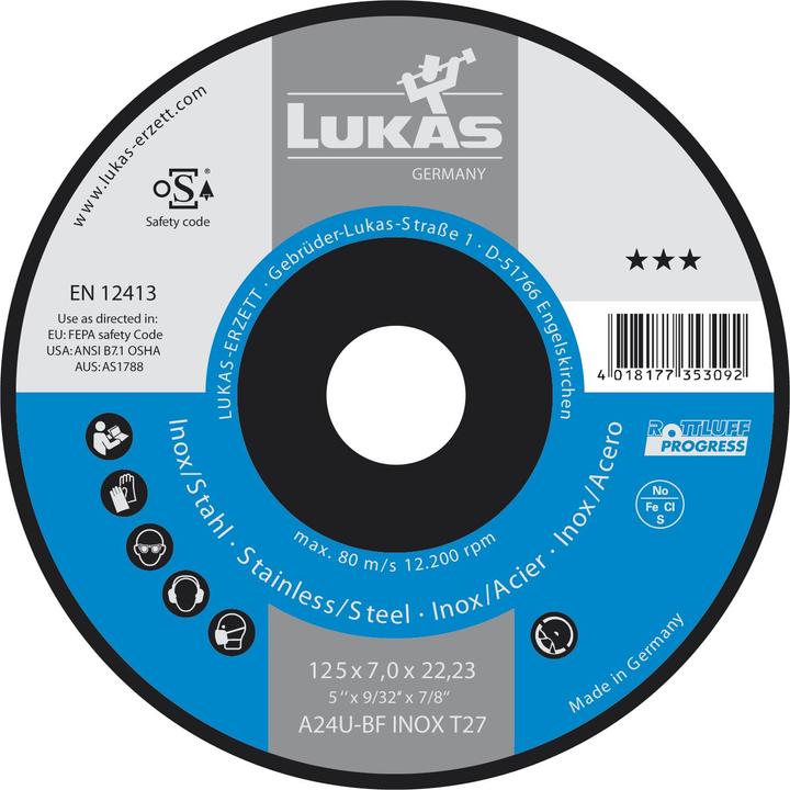 Actual product image Progress rough grinding disc***cranked ø 125 x 7 x 22.23 mm stainless steel