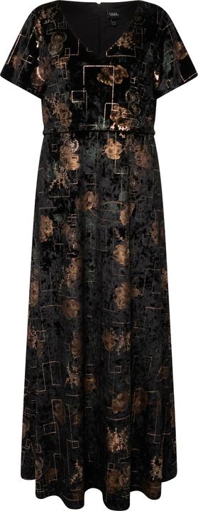 Produktbild Ulla Popken Abendkleid, Samt, V-Ausschnitt, Halbarm (50, 52)