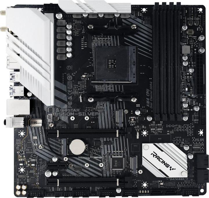 Actual product image Biostar B550M-SILVER (AM4, AMD B550, mATX)