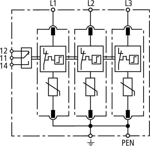 Actual product image Dehn limit value C Type 2 3P 15 ka 3 kV (952307)