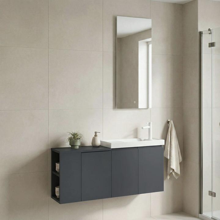 Produktbild Homitis Perla 110 Bathroom Cabinet With Sink & Mirror Set (2 Pieces)