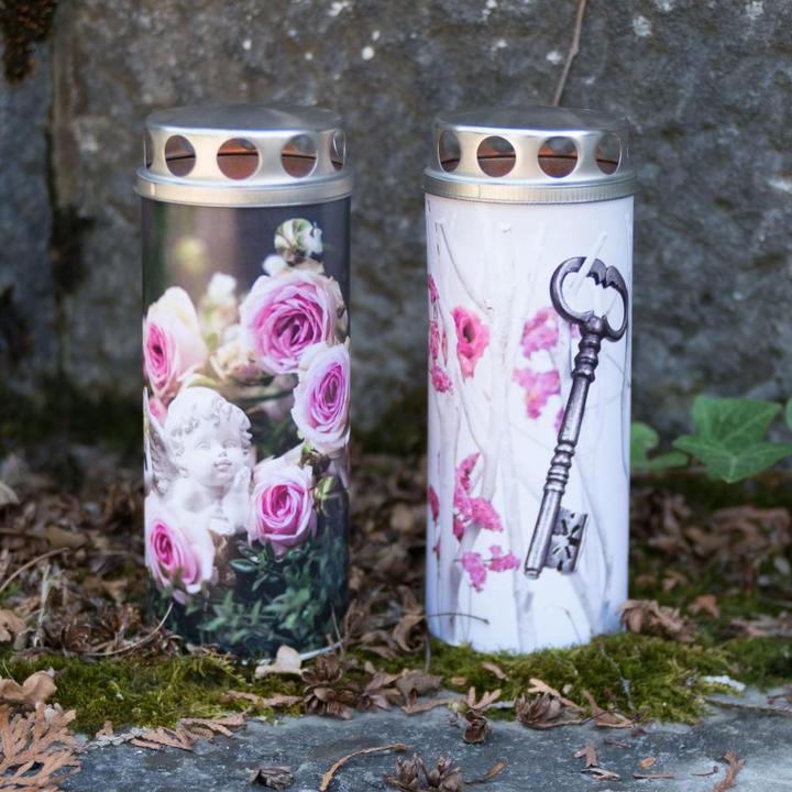 Produktbild Jeka Grablicht Paperlight "Engel Rose" aus Zellstoff, Ø 6,5x16 cm (1 Stk.)