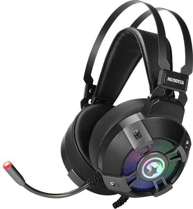 Marvo Gaming headset HG9015G with USB connection, 7.1 virtual surround sound, Black (Cable)