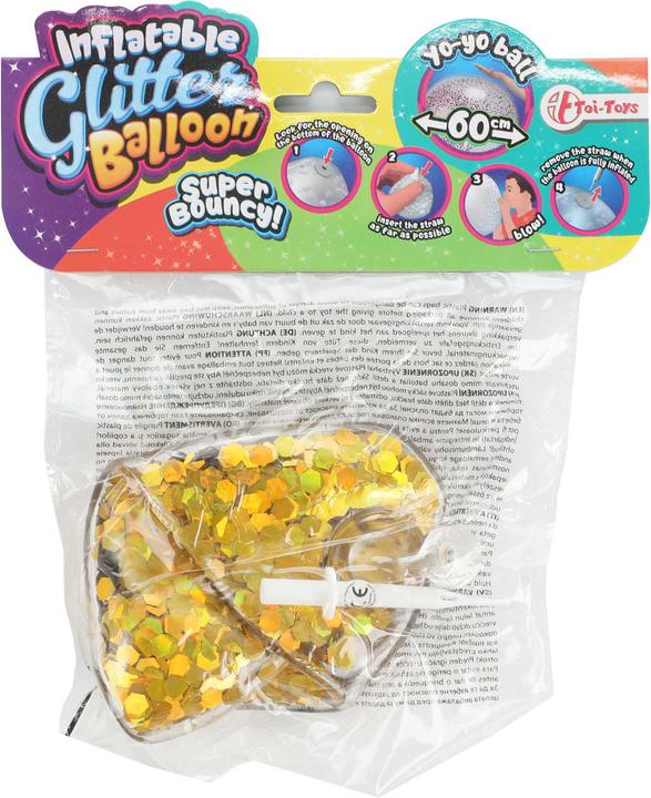 Toi-Toys Inflatable glitter balloon, 60cm (1 x)