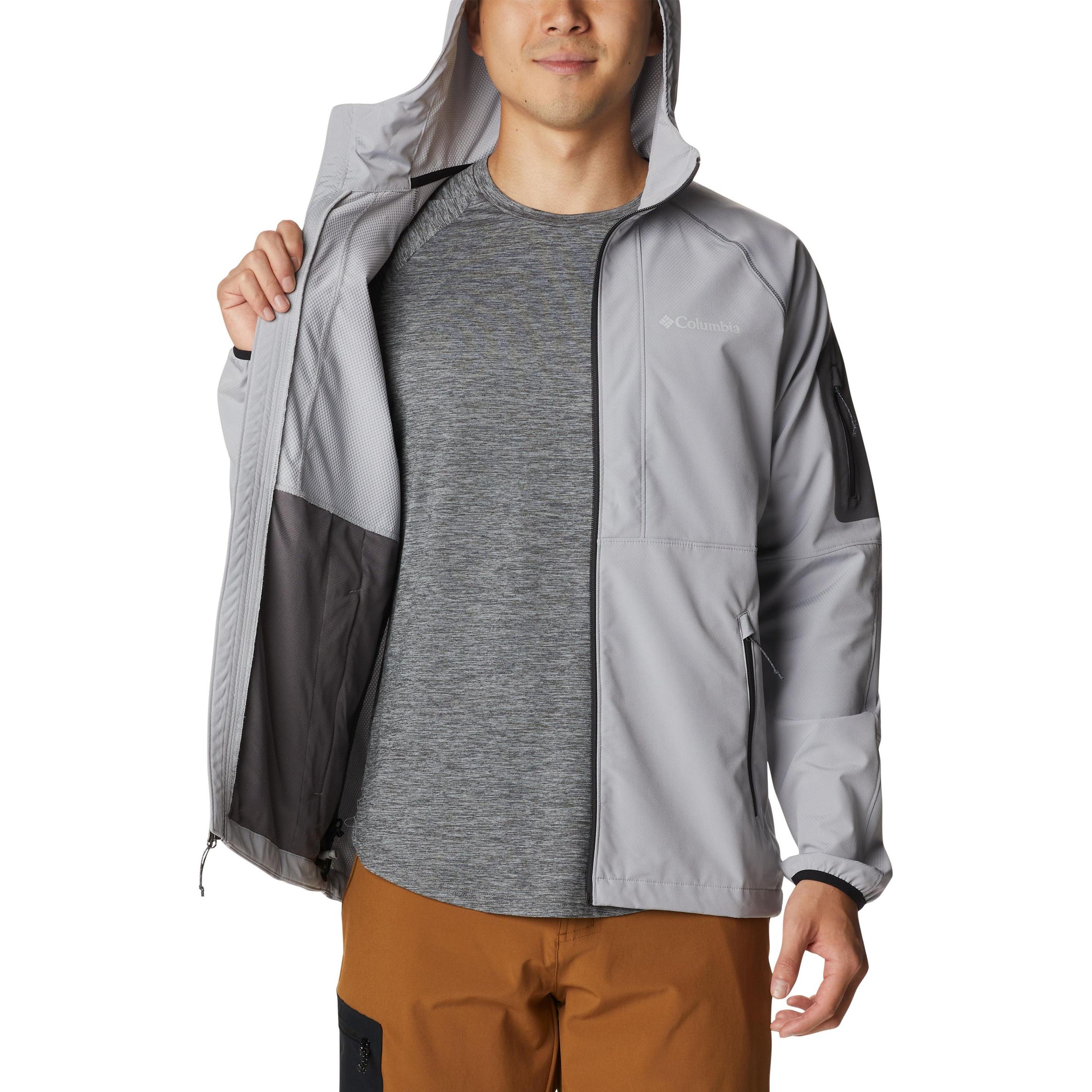 Columbia, Herren, Jacke, Tall Heights Hooded Softshell (L), Grau, L