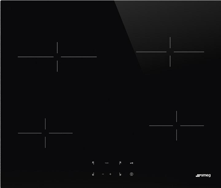 Smeg SE264TD1 table de cuisson vitrocéramique, 60 cm, noir, coupe en C (60 cm, Table de cuisson électrique)