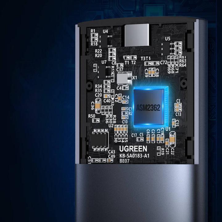 Productafbeelding Ugreen CM400 M.2 SSD behuizing, NVMe, SATA, 10Gbps, USB-C (Grijs) (M.2 2280)