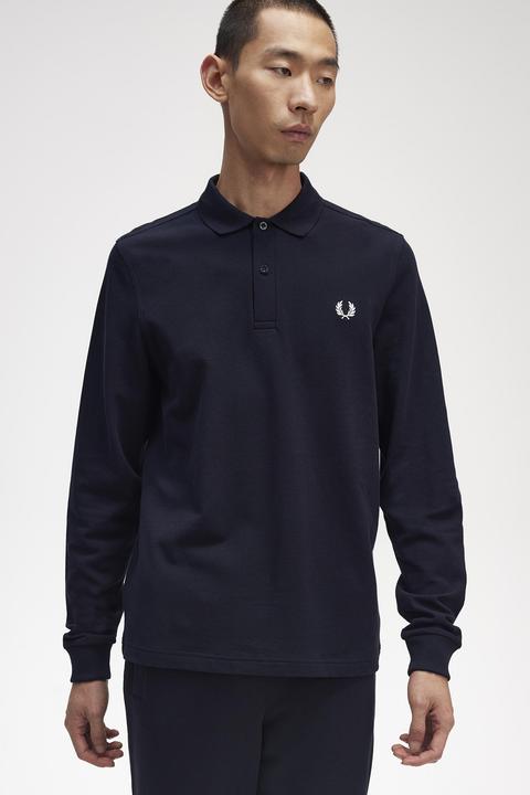 Actual product image Fred Perry Plain long-sleeved polo shirt (L)