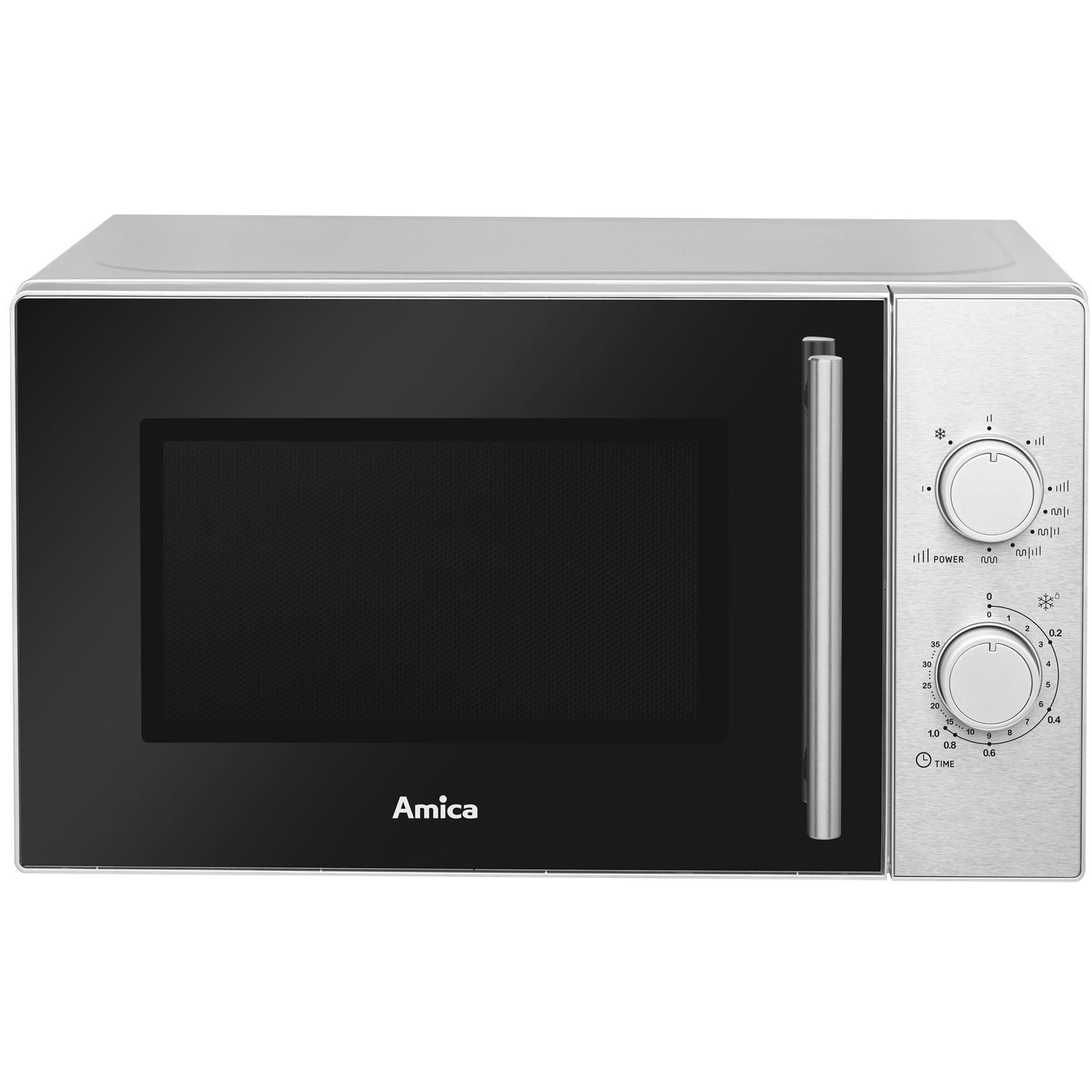 Amica Cooker microwave AMMF20M1GI (700W, inox color), Mikrowelle, Silber