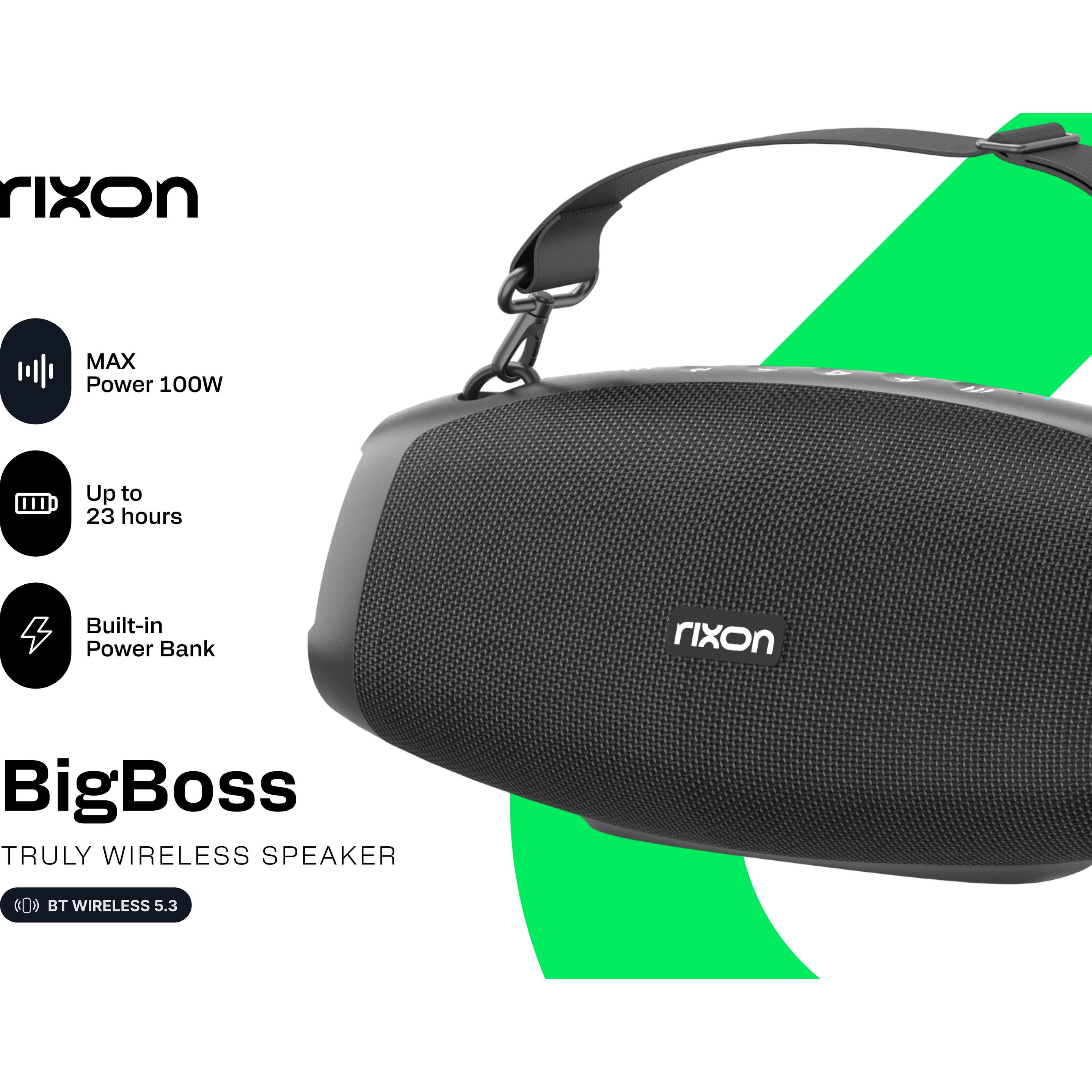 Rixon Altoparlanti Bluetooth BigBoss 100W nero, Altoparlante Bluetooth, Nero