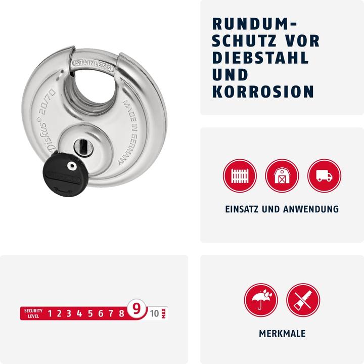 Produktbild Abus Diskus Vorhängeschloss 20/70