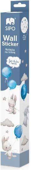 Image du produit Konjac Sponge ROOM Decor SIPO-WS63027 NAKLEJKI NA ŚCIANĘ KRÓLKI BALONY NIEBIESKIE