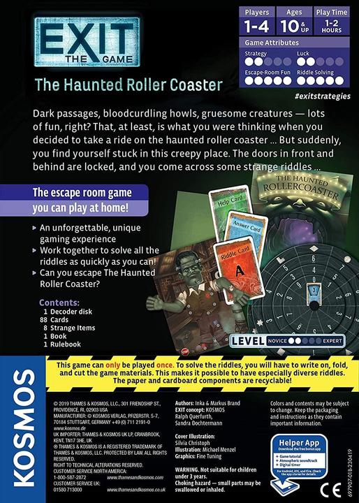 Produktbild Kosmos Exit: The Game – The Haunted Roller Coaster (Englisch, 1 - 4 Spieler)