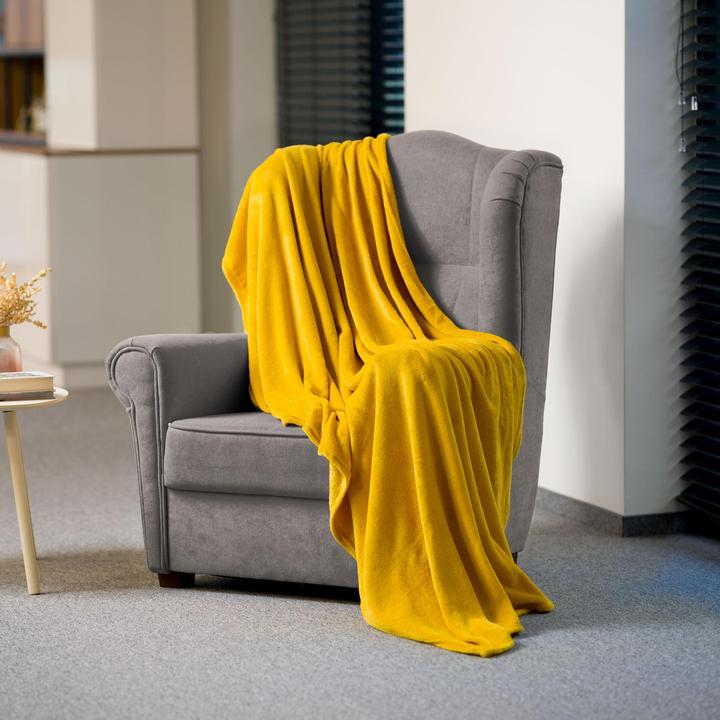 Produktbild Teesa Fleece blanket 150x200 cm - yellow (150 x 200 cm)