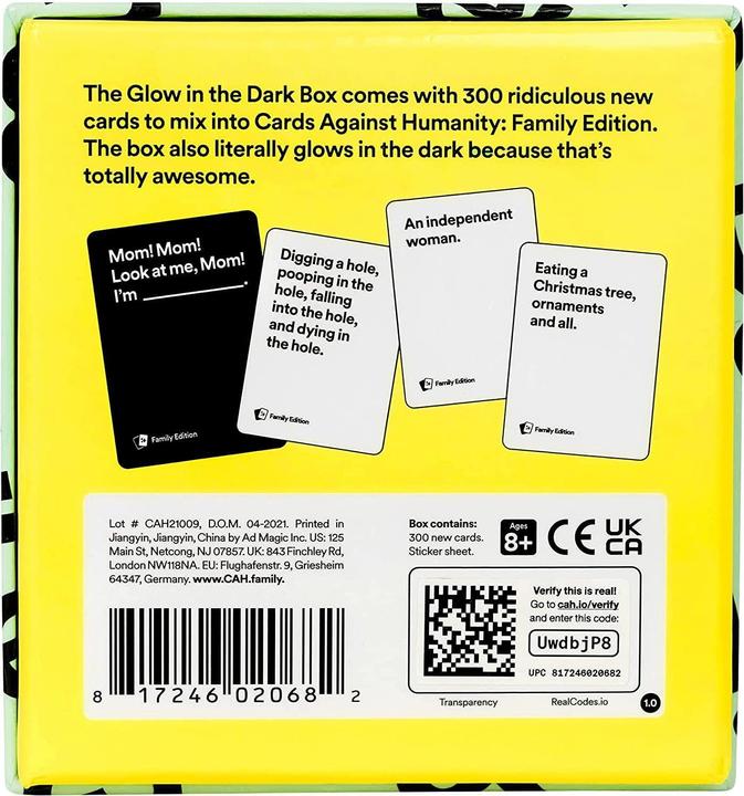 Produktbild Spilbraet Cards Against Humanity – Family Edition: Glow In The Dark Box (Englisch)