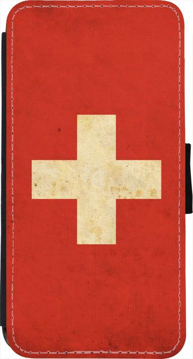 Produktbild PhoneLook Hülle Wallet schwarz Vintage Flag SWISS (Apple iPhone 7)