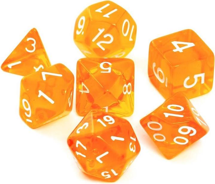 Produktbild Rebel RPG Dice Set - Crystal - Oranžinis