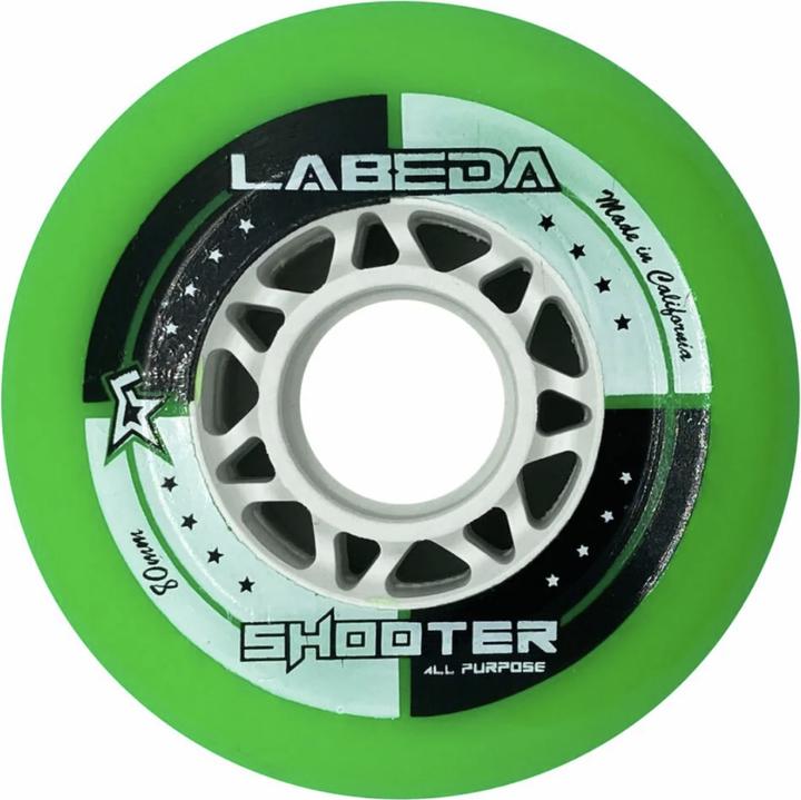 Immagine prodotto Labeda Shooter confezione da 8 ruote da hockey a rotelle (verde, 76 mm) (72 mm)