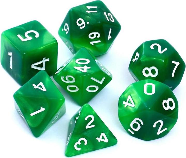 Produktbild Rebel RPG Dice Set - Two Color - Žalias and Geltona